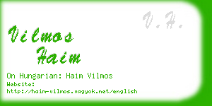 vilmos haim business card